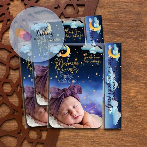 Starry Night Personalized Ref Magnet for Christening Baptism .